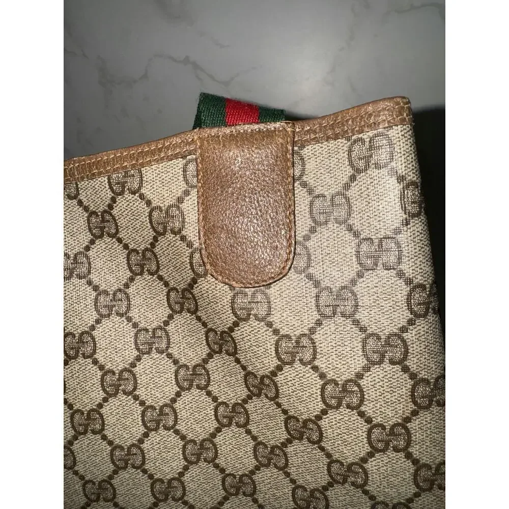 Gucci Vintage GG Supreme Monogram Sherry Cloth Tote - Good Condition